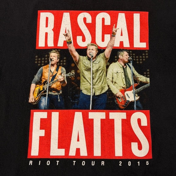 Rascal Flatts Riot Tour 2015 Black T Shirt Mens XL XLarge Concert Music Tee - Picture 4 of 5